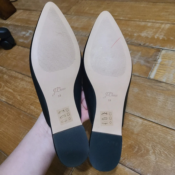NWOT J.Crew Pointed Toe Black Leather Mules Size 10 - Picture 10 of 11